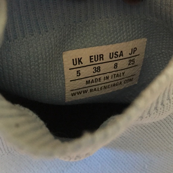 Balenciaga | Light Blue and White Speed Knit Sock Trainer Sneakers Size 8 - Picture 8 of 14